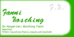 fanni wosching business card